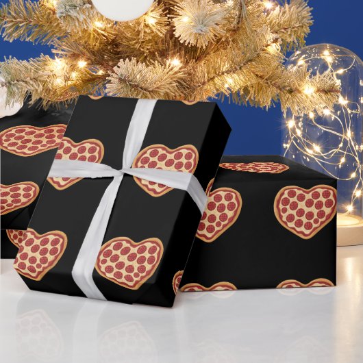 Pizza Heart Shaped Niedlich Valentinstag Geschenkpapier (Feiertage)