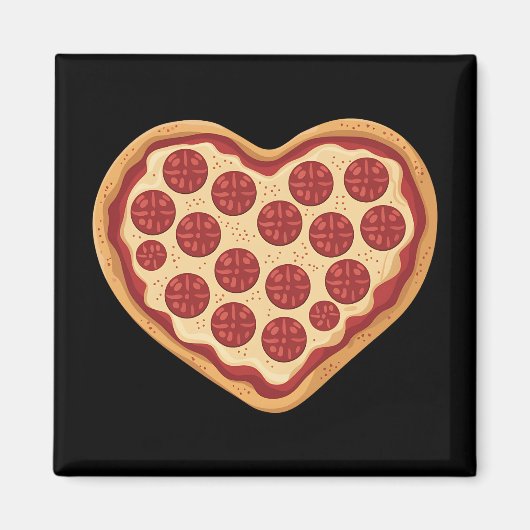 Pizza Heart Shaped Niedlich Valentinstag Magnet (Vorne)