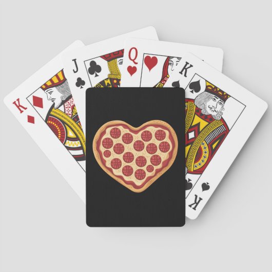 Pizza Heart Shaped Niedlich Valentinstag Spielkarten (Rückseite)