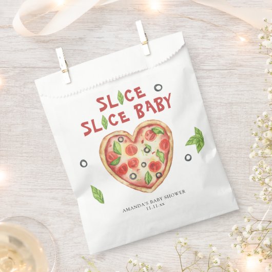 pizza heart watercolor baby shower  geschenktütchen (Ausgeschnitten)