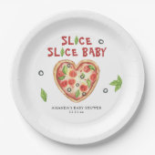 pizza heart watercolor baby shower pappteller (Vorderseite)
