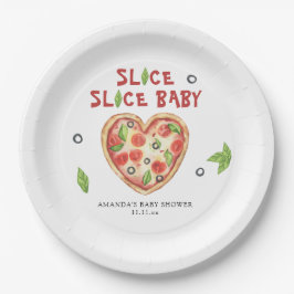 pizza heart watercolor baby shower  pappteller