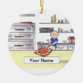 Pizza-Hersteller - Mann Keramikornament (Vorne)