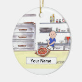 Pizza-Hersteller - Mann Keramikornament (Links)
