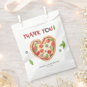Pizza Herz Aquarell Baby Shower DANKE Geschenktütchen