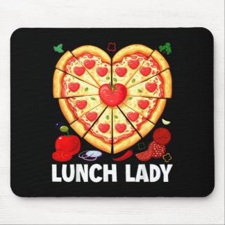 Pizza-Herz-Lunch-Lady-Schulcafeteria-Mitarbeiterin Mousepad