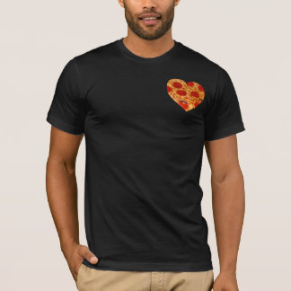 Pizza-Herz-Taschen-T - Shirt