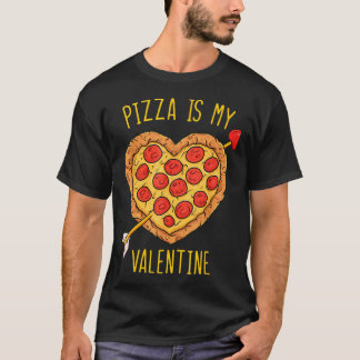 Pizza Herz Valentinstag Männer Frauen Pepperoni T-Shirt