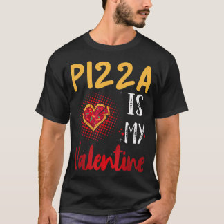 Pizza Herz Valentinstag Männer Frauen Pepperoni T-Shirt