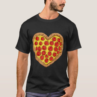 Pizza Herz Valentinstag Männer Frauen Pepperoni T-Shirt