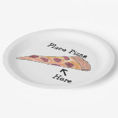 Pizza hier platzieren pappteller (Schrägansicht)