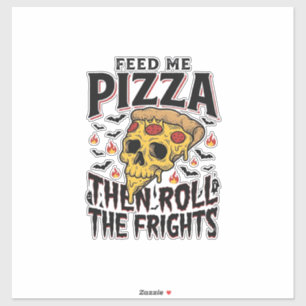 Pizza-Horror-Shirt Vintage-Gravur Filmnacht-D Aufkleber