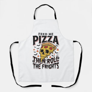 Pizza-Horror-Shirt Vintage-Gravur Filmnacht-D Schürze