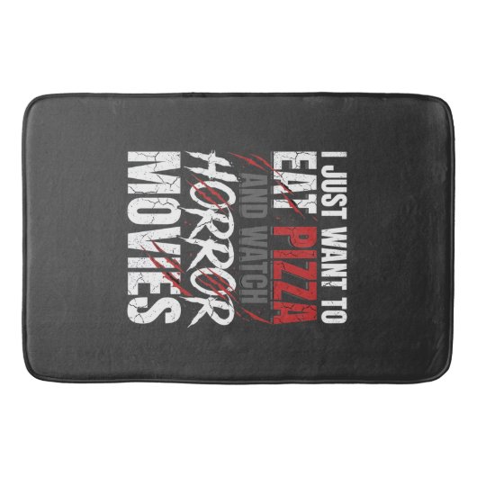 Pizza-Horrorfilme Halloween-Design_1 Badematte (Vorderseite)