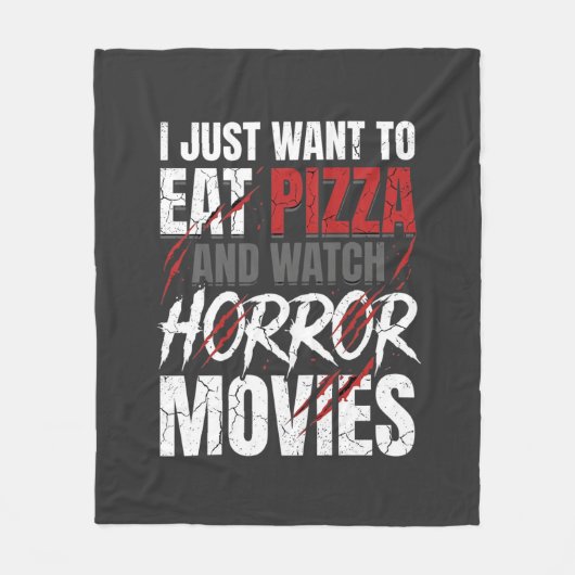 Pizza-Horrorfilme-Halloween-Design_1 Fleecedecke (Vorderseite)
