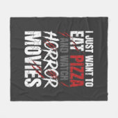 Pizza-Horrorfilme-Halloween-Design_1 Fleecedecke (Vorderseite (Horizontal))