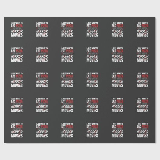 Pizza-Horrorfilme Halloween-Design_1 Geschenkpapier (Flach)