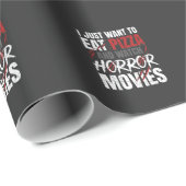 Pizza-Horrorfilme Halloween-Design_1 Geschenkpapier (Rolleneckpunkt)