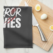 Pizza-Horrorfilme-Halloween-Design_1 Geschirrtuch (Viertel Falte)