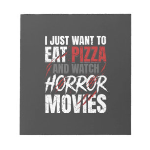 Pizza-Horrorfilme Halloween-Design_1 Notizblock