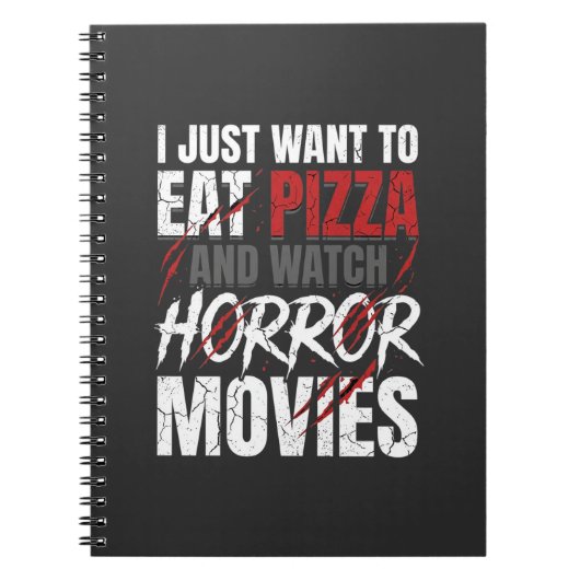 Pizza-Horrorfilme-Halloween-Design_1 Notizblock (Vorderseite)