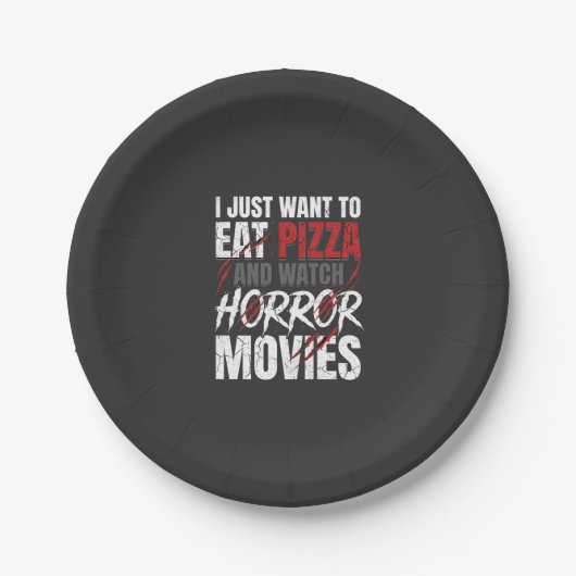 Pizza-Horrorfilme-Halloween-Design_1 Pappteller (Vorderseite)