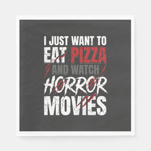 Pizza-Horrorfilme Halloween-Design_1 Serviette (Vorderseite)