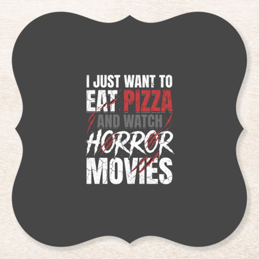 Pizza-Horrorfilme-Halloween-Design_1 Untersetzer (Vorderseite)