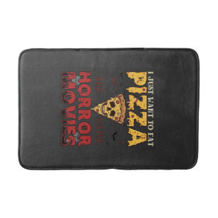 Pizza-Horrorfilme Halloween-Totenkopf-Fledermäuse Badematte
