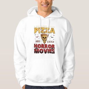 Pizza-Horrorfilme Halloween-Totenkopf-Fledermäuse Hoodie