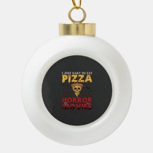 Pizza-Horrorfilme Halloween-Totenkopf-Fledermäuse Keramik Kugel-Ornament