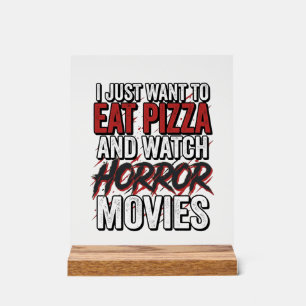 Pizza-Horrorfilme Vintage-Halloween-Typografie S Acrylschild