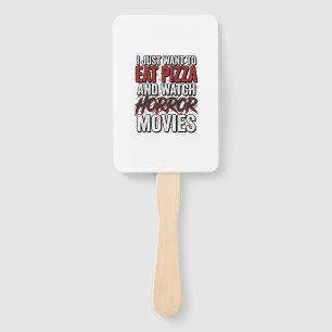 Pizza-Horrorfilme Vintage-Halloween-Typografie S Fächer