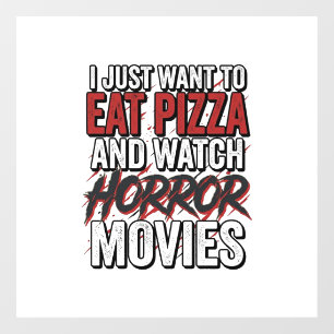 Pizza-Horrorfilme Vintage-Halloween-Typografie S Fensteraufkleber
