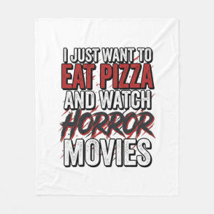 Pizza-Horrorfilme Vintage-Halloween-Typografie S Fleecedecke