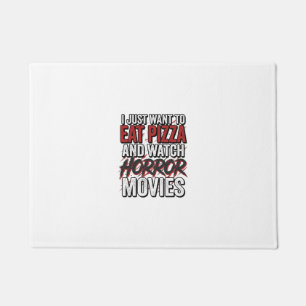 Pizza-Horrorfilme Vintage-Halloween-Typografie S Fußmatte