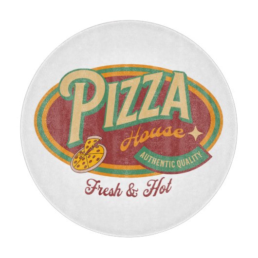 Pizza House Retro Style Schneidebrett (Vorderseite)