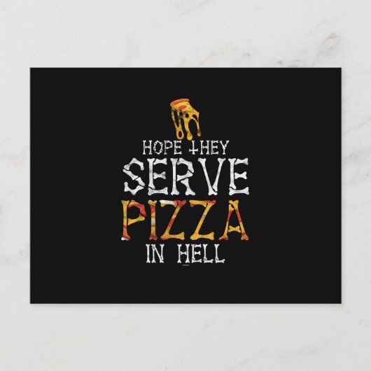 Pizza in der Hölle Feiertagspostkarte (Vorderseite)