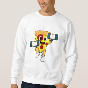 Pizza in Fitness mit Dumbells Sweatshirt