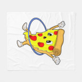 Pizza in Fitness mit Reifen der Fitness.PNG Fleecedecke (Vorderseite (Horizontal))