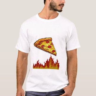 Pizza in Flammen – Lustiges Design für Pizza-Liebh T-Shirt
