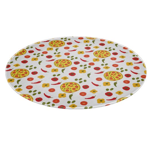 Pizza Ingredients Pattern Schneidebrett (Ecke)