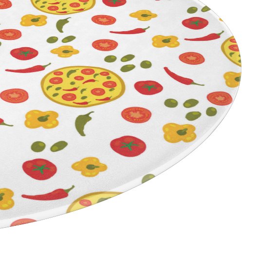 Pizza Ingredients Pattern Schneidebrett (Ecke)