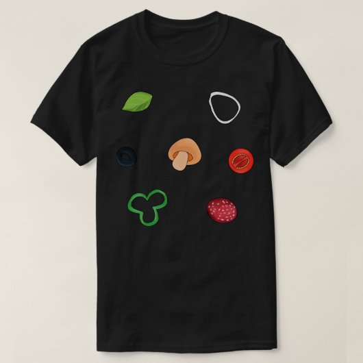 Pizza-Inhaltsstoffe T-Shirt (Design vorne)