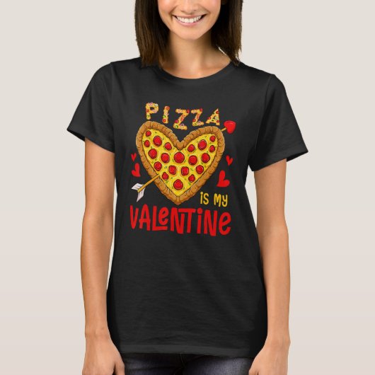 Pizza Is My Valentine Valentines Day Boys Girls K T-Shirt (Vorderseite)