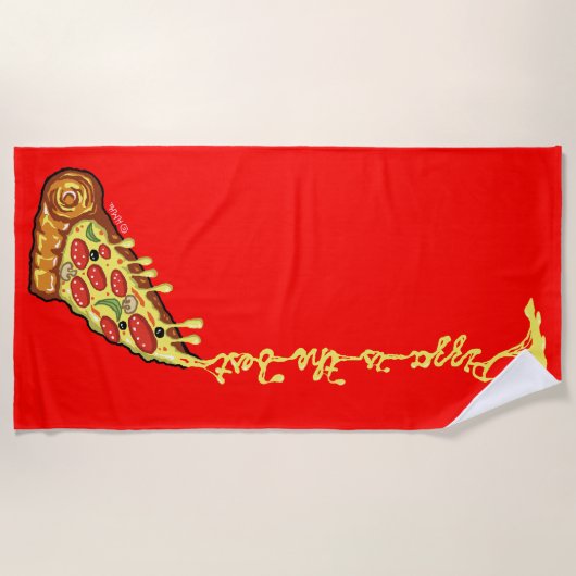Pizza ist das Beste Strandtuch (Vorderseite)