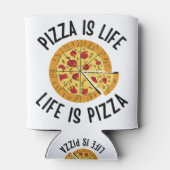 Pizza ist das Leben, wenn Pizza frisch ist Dosenkühler (Rückseite)
