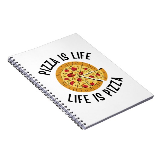 Pizza ist das Leben, wenn Pizza frisch ist Notizblock (Rechte Seite)