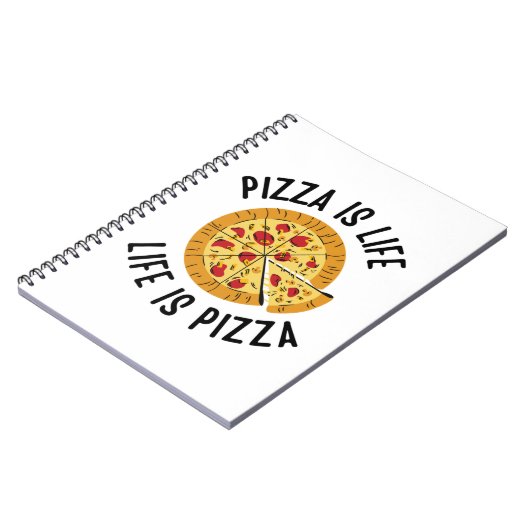 Pizza ist das Leben, wenn Pizza frisch ist Notizblock (Linke Seite)