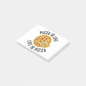 Pizza ist das Leben, wenn Pizza frisch ist Post-it Klebezettel (angewinkelt)